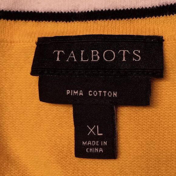 Talbots Women's XL Yellow Long Sleeve Button Down Sweater Granny Chic  - Picture 2 of 8